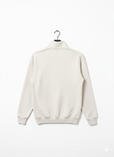 Primark white Quilted Knit Pullover Sweatshirt - Quarter-Zip
