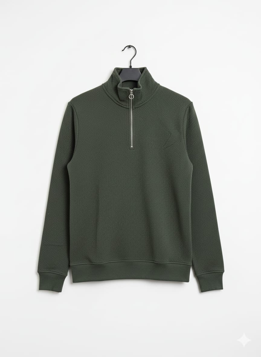 Primark Olive green quarter zipper sweatshirt for men’s