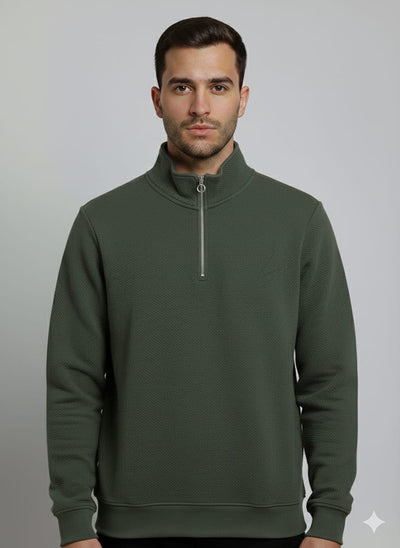 Primark Olive green quarter zipper sweatshirt for men’s