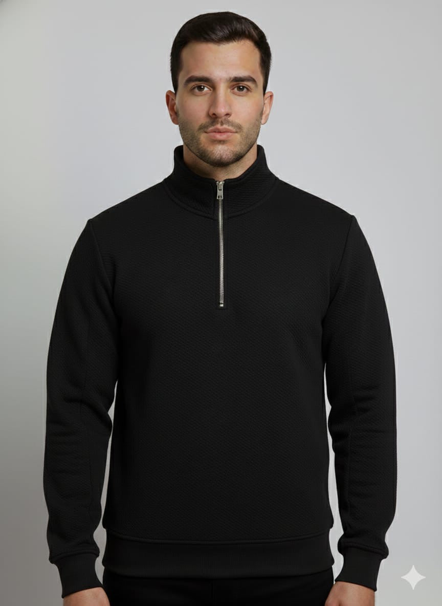 Primark Black quarter zipper sweatshirt for men’s